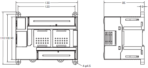 CP1E 외형 치수 8 