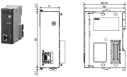 CJ1W-NC□81 / NC□82 外形寸法 1 