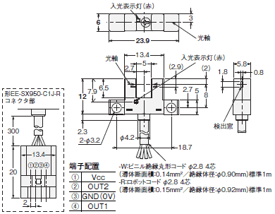 EE-SX95 外形寸法 1 