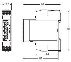 K8DS-PZ 외형 치수 2 