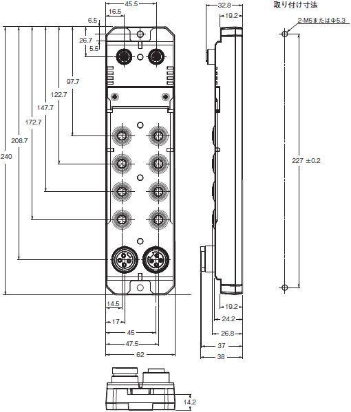 NXR-ILM08C-ECT 外形寸法 1 