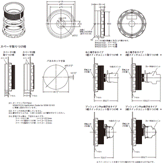 A22NE-PD / A22NE-P / A22E 外形寸法 72 