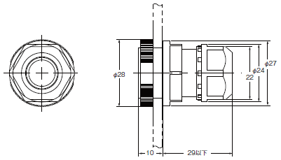 A22NE-PD / A22NE-P / A22E 外形寸法 70 