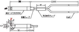 E32シリーズ ファイバユニット/外形寸法 | オムロン制御機器