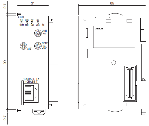 CJ1W-FLN22 外形寸法 1 