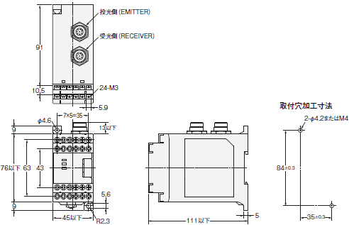 F3SJシリーズ 外形寸法 84 