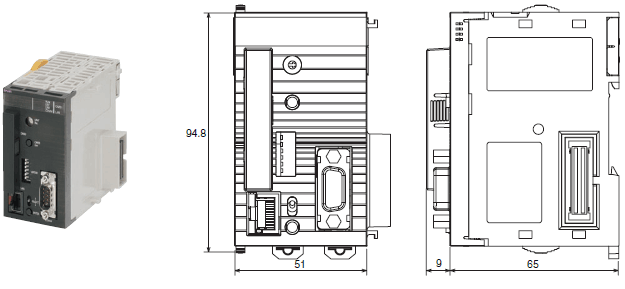 CJ1W-SPU01-V2, WS02-EDMC1-V2 外形寸法 1 