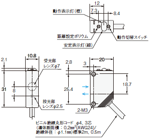 E3Z-LT / LR / LL 外形寸法 8 