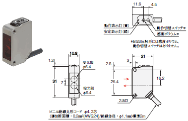 E3ZM 外形寸法 12 