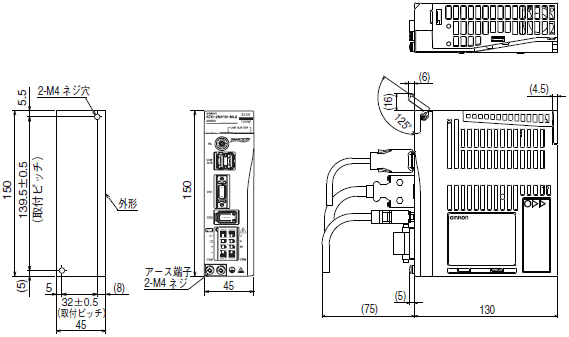 R7M-Z, R7D-ZN□-ML2 外形寸法 2 