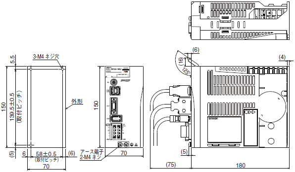 R7M-Z, R7D-ZN□-ML2 外形寸法 3 