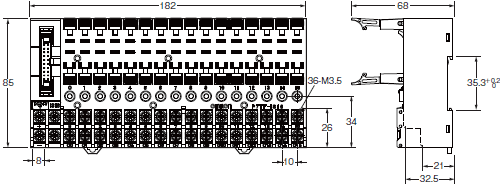 P7TF-IS16 / OS16 / OS08 外形寸法 3 