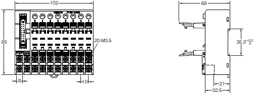 P7TF-IS16 / OS16 / OS08 外形寸法 5 