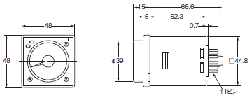 H3CR A ソリッドステート・タイマ/外形寸法   オムロン制御機器