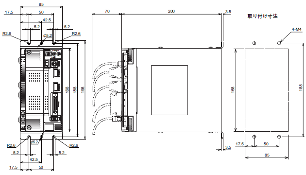 R88M-G, R88D-GN□-ML2 外形寸法 6 