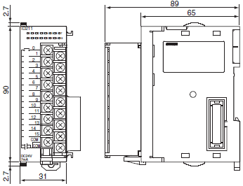 CJ1W-ID / IA CJシリーズ 入力ユニット/外形寸法 | オムロン制御機器