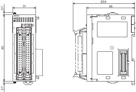 CJ1W-ID / IA CJシリーズ 入力ユニット/外形寸法 | オムロン制御機器