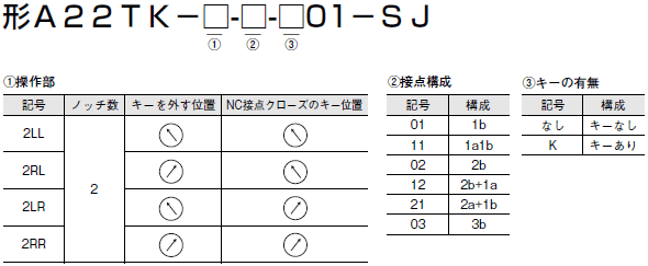 A22TK 形式/種類 3 
