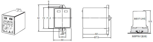 61F-UHS / -HSL 外形寸法 1 