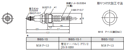 BF-□(R) / BS-1(T) 電極保持器/外形寸法 | オムロン制御機器