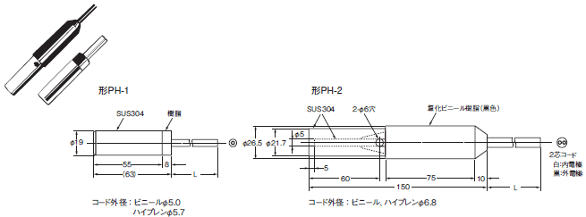 F03-05, PH-1 / -2 外形寸法 3 