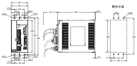 R88M-K, R88D-KN□-ECT 外形寸法 7 