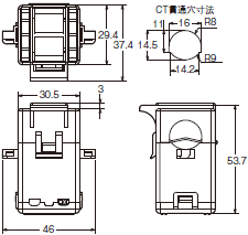 KM50-C スマート電力量モニタ/外形寸法 | オムロン制御機器