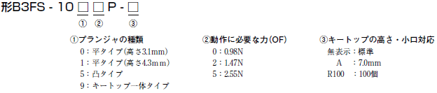 B3FS 形式/種類 1 