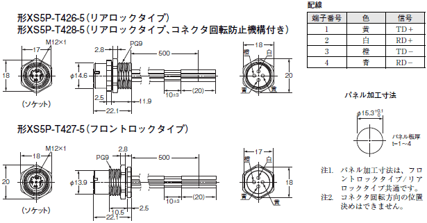 XS5 / XS2 / XS6 外形寸法 20 