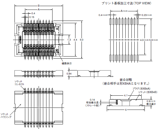 XB4A, XB4B 外形寸法 5 