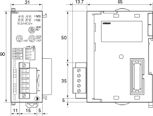 CJ1W-DRM21 外形寸法 1 