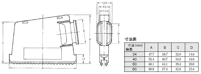 XG5（バラ線圧接コネクタ） 外形寸法 13 