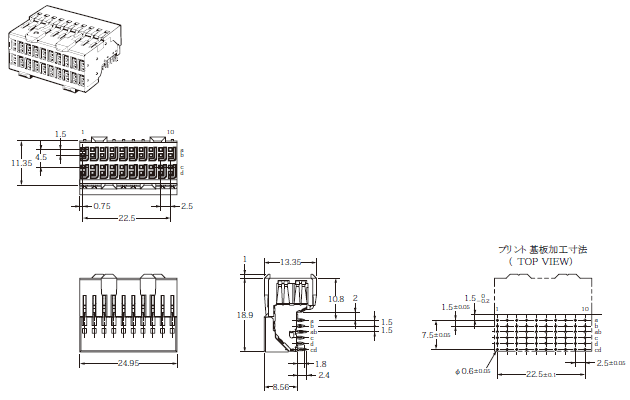 XC3 ZDコネクタ/外形寸法 | オムロン制御機器