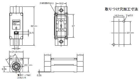 D6F-N2 / -L2 外形寸法 1 