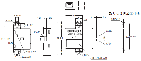 D6F-W 外形寸法 2 