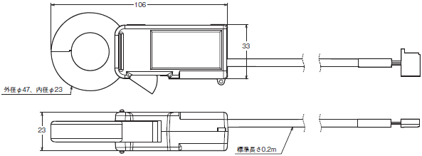 ZN-CTX / CTS / CTM 簡易電力ロガー/外形寸法 | オムロン制御機器