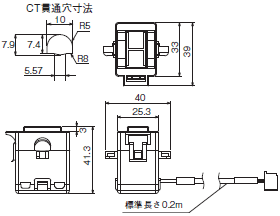 ZN-CTX / CTS / CTM 簡易電力ロガー/外形寸法 | オムロン制御機器