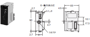 CJ1W-V680C11 / V680C12 外形寸法 2 