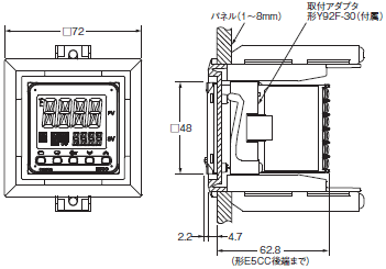 E5CC / E5CC-B / E5CC-U 外形寸法 28 