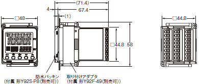E5CC / E5CC-B / E5CC-U 外形寸法 3 