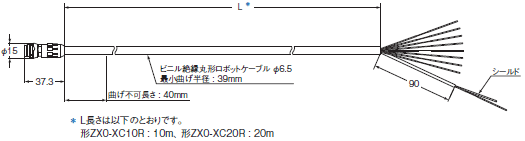 ZX0 アンプ内蔵CMOSレーザセンサ/外形寸法 | オムロン制御機器
