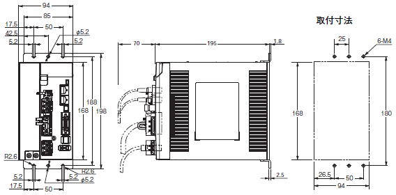 R88L-EC, R88D-KN□-ECT-L 外形寸法 8 