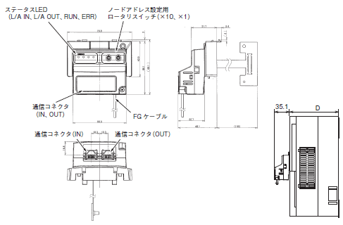 3G3RX-V1 外形寸法 10 