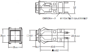 M2P（超高輝度タイプ） 外形寸法 2 