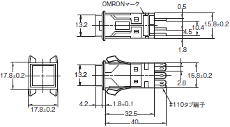 A3S（超高輝度タイプ） 外形寸法 3 