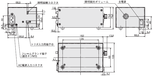 FLVシリーズ 画像処理専用照明/外形寸法 | オムロン制御機器