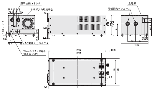 FLVシリーズ 画像処理専用照明/外形寸法 | オムロン制御機器 FLVシリーズ 画像処理専用照明/外形寸法 | オムロン制御機器