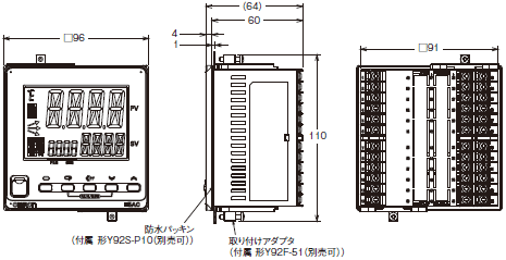 E5AC-T 外形寸法 2 