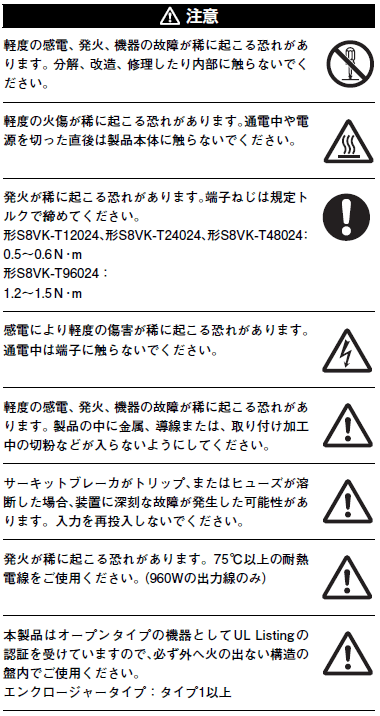 S8VK-T ご使用の前に 5 