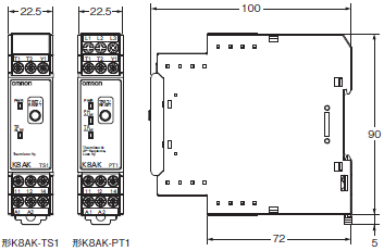 K8AK-TS / PT 外形寸法 2 